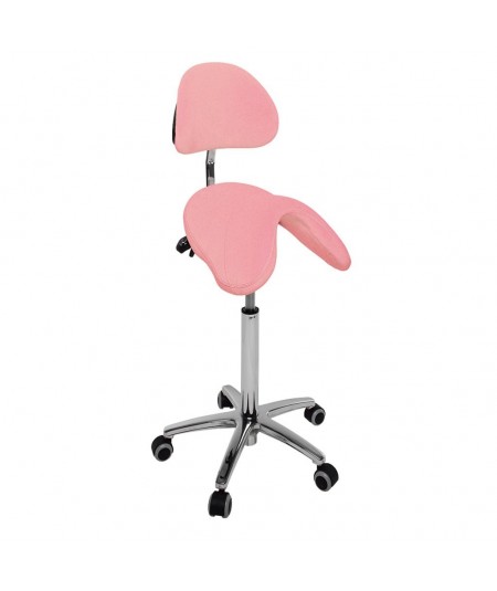 Taburete Pony Silla Montar Base Cromada con Respaldo