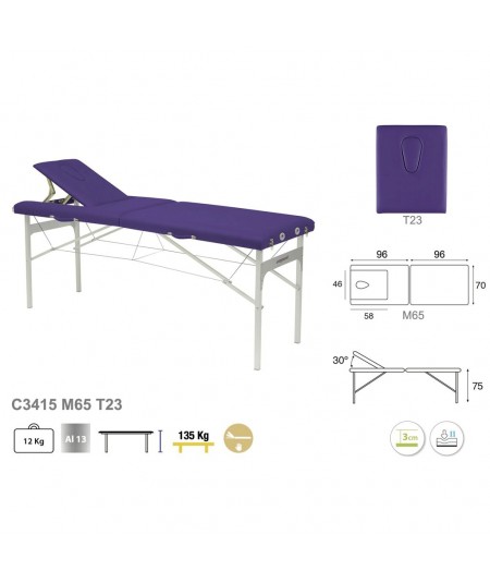 C-3415-M65 Camilla plegable de patas de aluminio 70x192