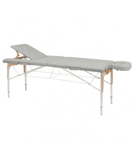 C-3310-M61- Camilla Plegable de Patas Mixtas (Aluminio y Madera)