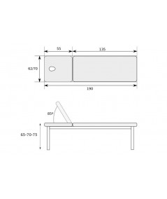 Camilla Desmontable Fija 2 Cuerpos 62 x 190 cm