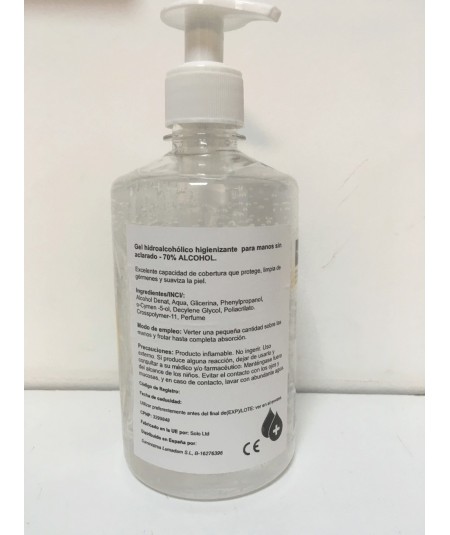 Gel Hidroalcoholico Solo con Dosificador.Tamaño 500ml.