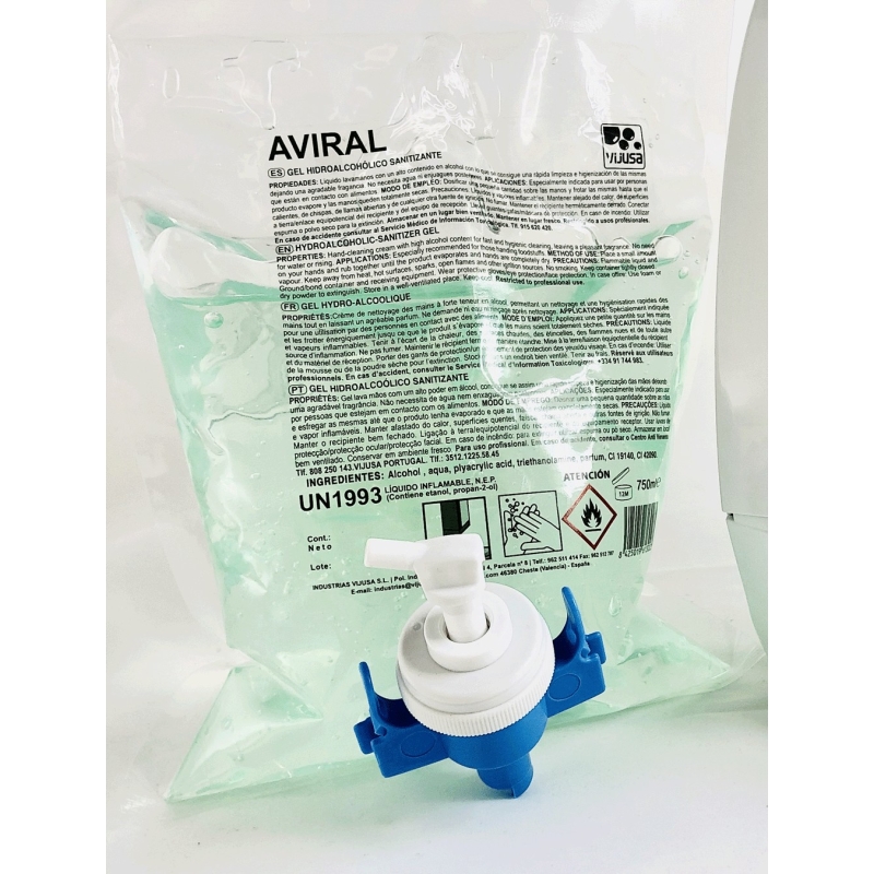 Gel Hidroalcoholico Aviral. Bolsa 750ml.