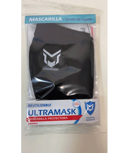 Mascarilla Ultramask Protectora Lavable Sin Válvula con Filtro Extraible de Carbón Activo 5 Capas.