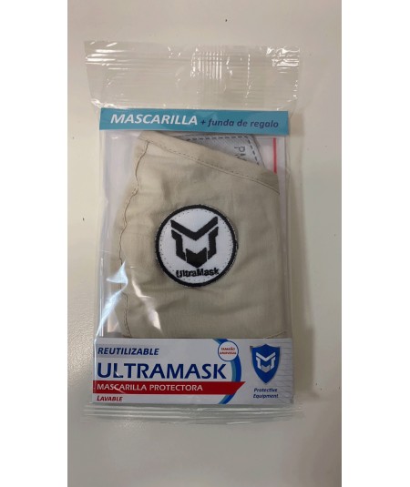 Mascarilla Ultramask Protectora Lavable Sin Válvula con Filtro Extraible de Carbón Activo 5 Capas.