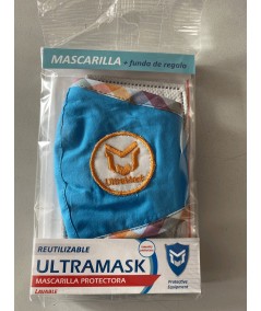 Mascarilla Infantil Ultramask Protectora Lavable Sin Valvula con Filtro Extraible de Carbón Activo 5 Capas.