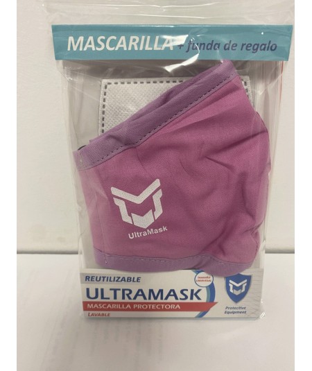 Mascarilla Infantil Ultramask Protectora Lavable Sin Valvula con Filtro Extraible de Carbón Activo 5 Capas.