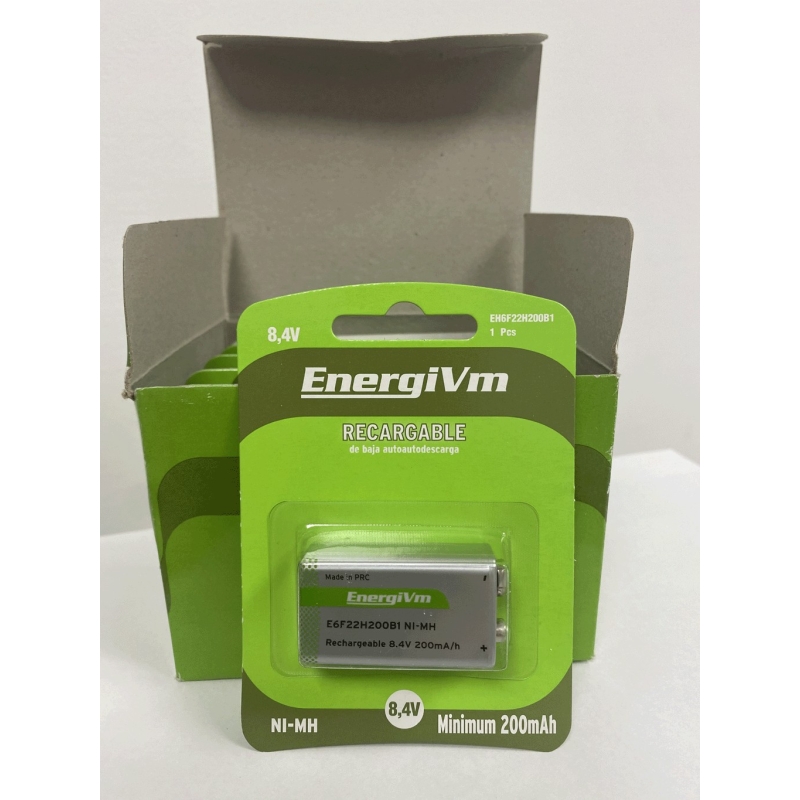 Pila Energivm Recargable 9V 200 mAh