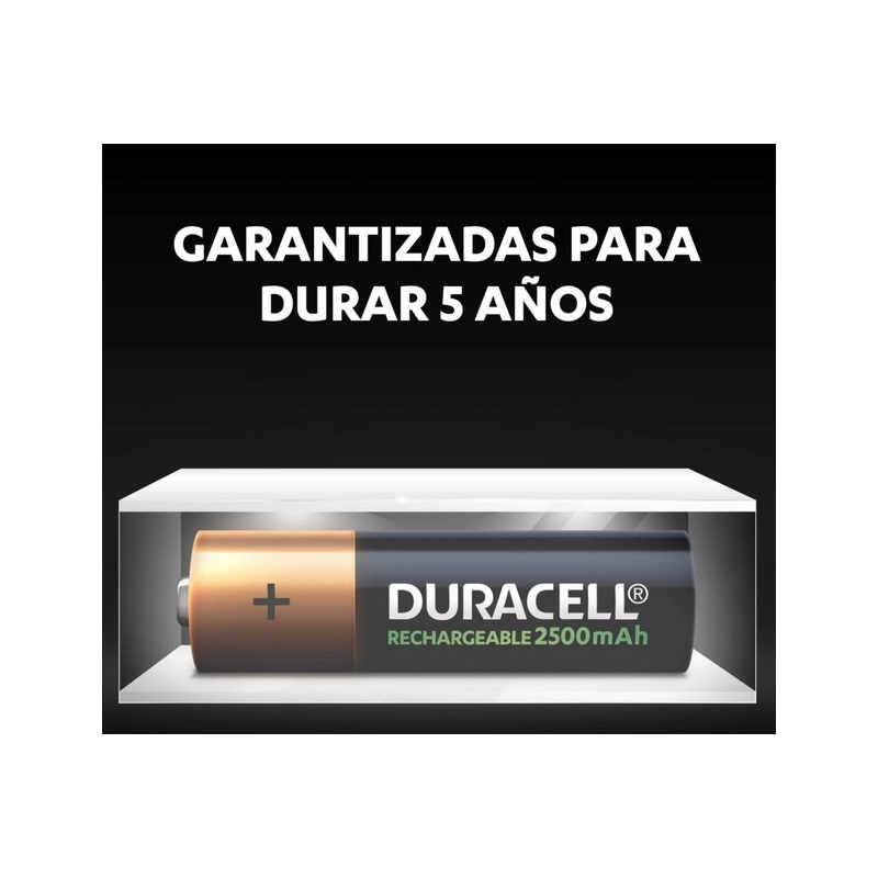 Cargador + 4 Pilas Recargables AA 2500mAh Duracell®
