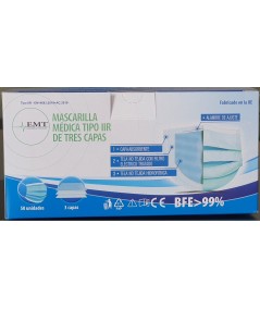 Mascarillas Quirurgicas Medica EMT Tipo II R. Caja 50 uds