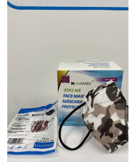 Mascarilla FFP2 individual Mediasanex. Color Camuflaje