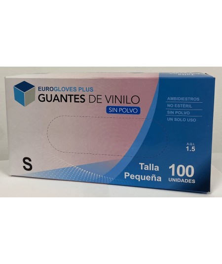 Guantes Vinilo sin Polvo Virucida. Caja 100 uds.