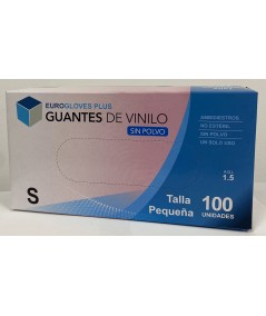Guantes Vinilo sin Polvo Virucida. Caja 100 uds.