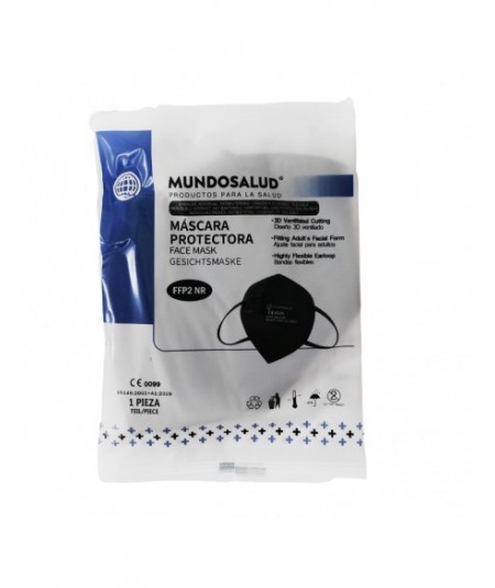 Mascarilla FFP2 Individual Mundosalud Negra. 1 uds