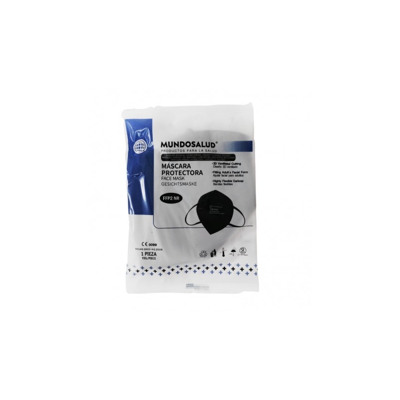 Mascarilla FFP2 Individual Mundosalud Negra. 1 uds