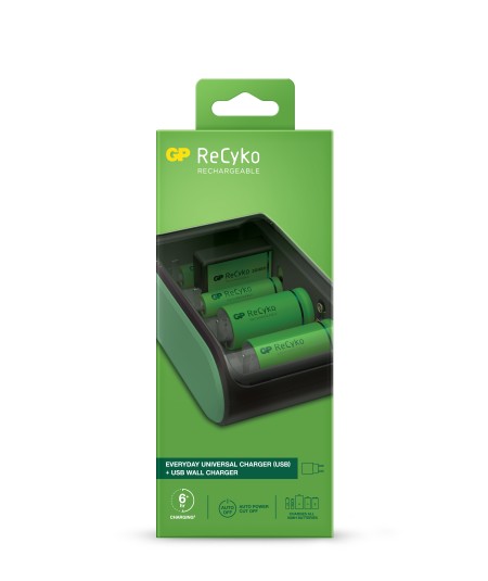 Cargador Pilas Recyko USB universal- AA, AAA, C, D, 9V