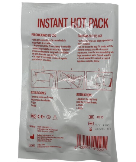 Instrucciones bolsa calor instantaneo